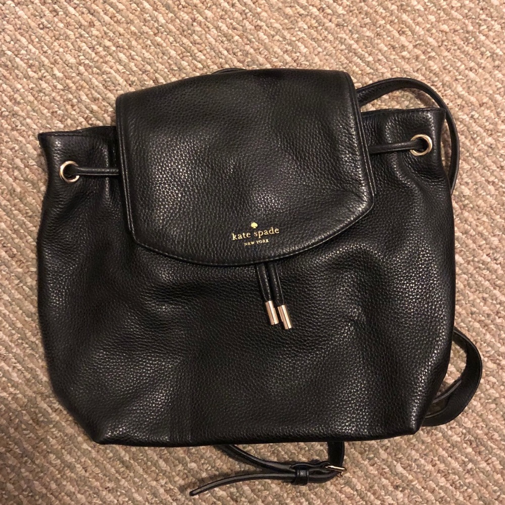 Black Kate spade mini leather backpack